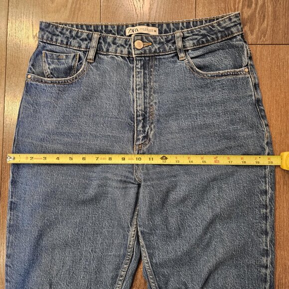 Zara Women's High Waisted Medium Blue Wash Mom Jeans Normcore Streetwear Size 10 - Picture 10 of 13
